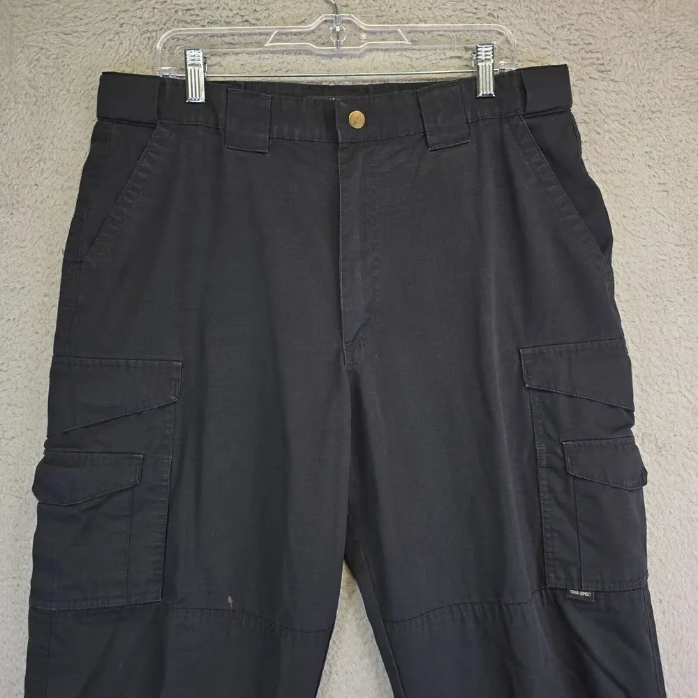 True Spec Pants Mens 36x30‎ Black Cargo Ripstop Fabric Rugged Hiking Trekking